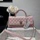 Perfetto Replica Borse Chanel 26P piccola con manico Coco AS6091 Rosa Imitazione Outlet