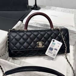 Perfetto Replica Borse Chanel 26P piccola con manico Coco AS6091 nera Imitazione Outlet