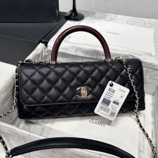 Perfetto Replica Borse Chanel 26P piccola con manico Coco AS6091 nera Imitazione Outlet