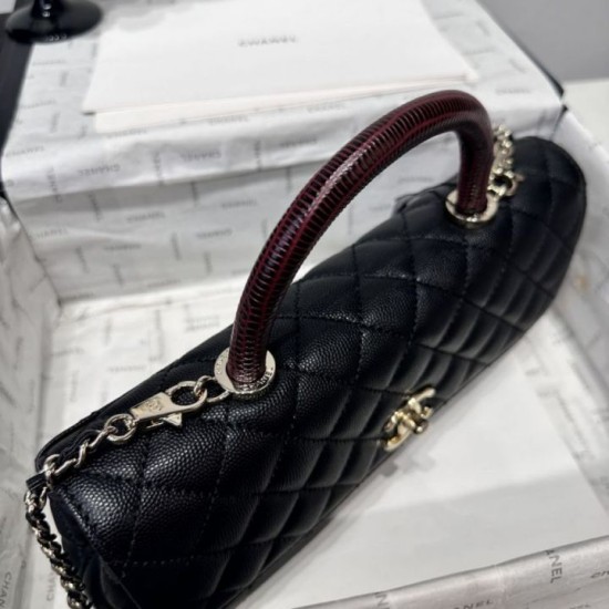 Perfetto Replica Borse Chanel 26P piccola con manico Coco AS6091 nera Imitazione Outlet