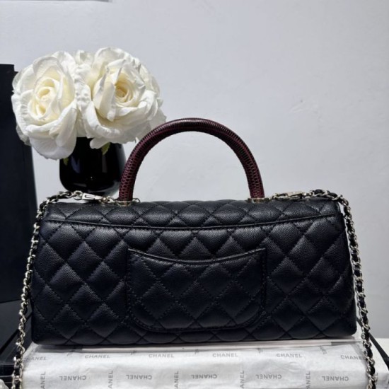 Perfetto Replica Borse Chanel 26P piccola con manico Coco AS6091 nera Imitazione Outlet