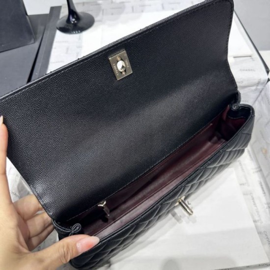 Perfetto Replica Borse Chanel 26P piccola con manico Coco AS6091 nera Imitazione Outlet