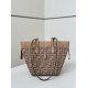 Perfetto Replica Mini borsa tote Fendi Origami tessuto jacquard Albicocca Imitazione Outlet