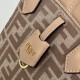 Perfetto Replica Mini borsa tote Fendi Origami tessuto jacquard Albicocca Imitazione Outlet