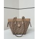 Perfetto Replica Mini borsa tote Fendi Origami tessuto jacquard Albicocca Imitazione Outlet