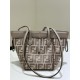 Perfetto Replica Mini borsa tote Fendi Origami tessuto jacquard Marrone Imitazione Outlet