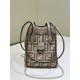 Perfetto Replica Mini borsa tote Fendi Origami tessuto jacquard Marrone Imitazione Outlet