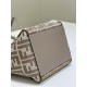 Perfetto Replica Mini borsa tote Fendi Origami tessuto jacquard Marrone Imitazione Outlet