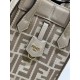 Perfetto Replica Mini borsa tote Fendi Origami tessuto jacquard Marrone Imitazione Outlet