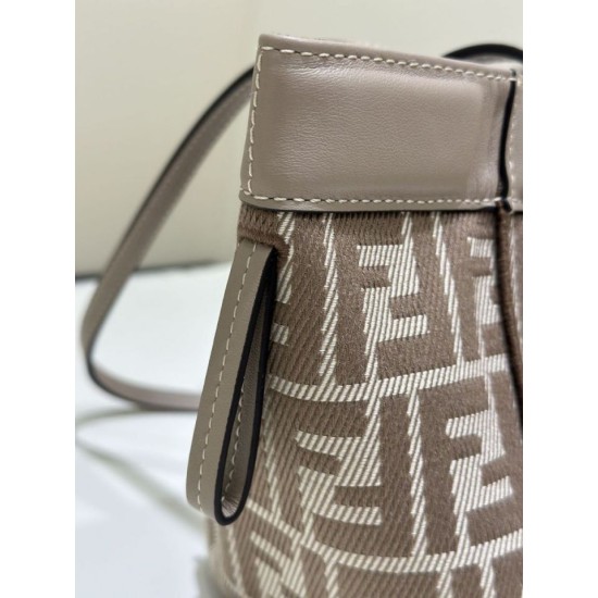 Perfetto Replica Mini borsa tote Fendi Origami tessuto jacquard Marrone Imitazione Outlet