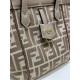 Perfetto Replica Mini borsa tote Fendi Origami tessuto jacquard Marrone Imitazione Outlet