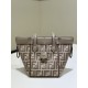 Perfetto Replica Mini borsa tote Fendi Origami tessuto jacquard Marrone Imitazione Outlet