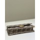 Perfetto Replica Portafoglio Fendi con catena, modello Baguette in tessuto jacquard FF marrone Imitazione Outlet