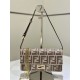 Perfetto Replica Portafoglio Fendi con catena, modello Baguette in tessuto jacquard FF marrone Imitazione Outlet