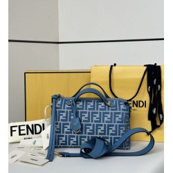 Perfetto Replica Borsa a mano media Fendi By The Way morbida blu Imitazione Outlet