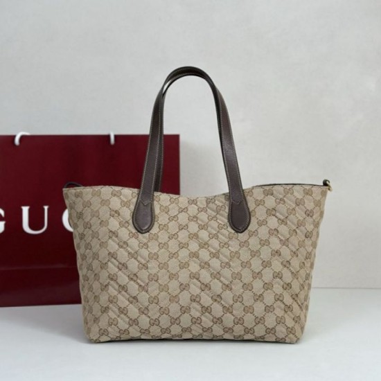 Perfetto Replica Borse tote media Gucci 855279 GG Marmont Marrone Imitazione Outlet