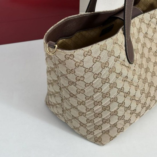 Perfetto Replica Borse tote media Gucci 855279 GG Marmont Marrone Imitazione Outlet