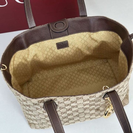 Perfetto Replica Borse tote media Gucci 855279 GG Marmont Marrone Imitazione Outlet