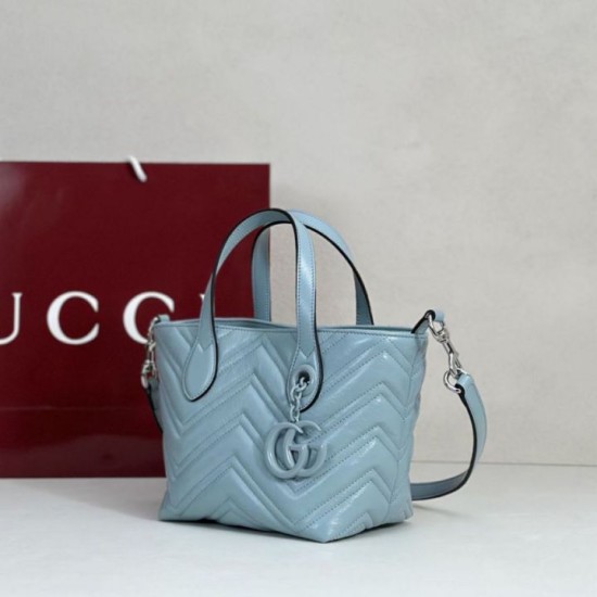 Borsa tote piccola Gucci GG Marmont 855391 Blu False Fatte Bene Online Perfetto Replica Borsa tote piccola Gucci GG Marmont 855391 Blu Imitazione Outlet