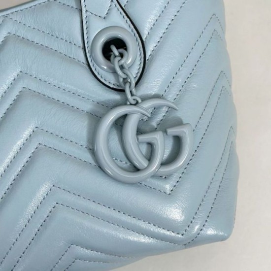 Borsa tote piccola Gucci GG Marmont 855391 Blu False Fatte Bene Online Perfetto Replica Borsa tote piccola Gucci GG Marmont 855391 Blu Imitazione Outlet