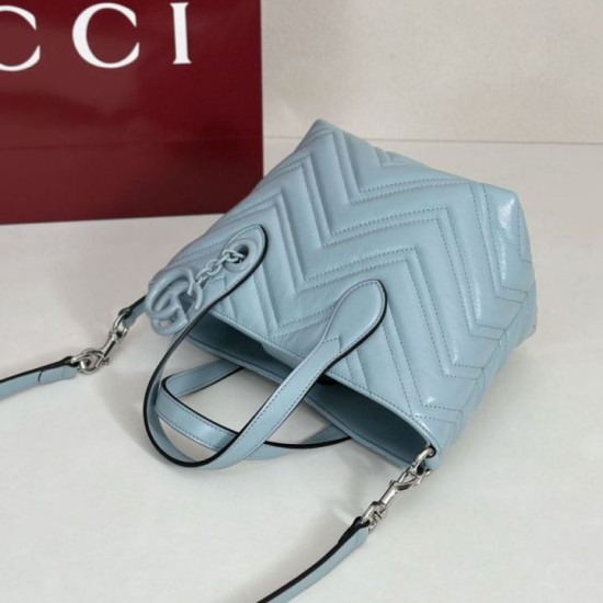 Borsa tote piccola Gucci GG Marmont 855391 Blu False Fatte Bene Online Perfetto Replica Borsa tote piccola Gucci GG Marmont 855391 Blu Imitazione Outlet
