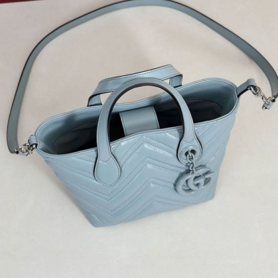 Borsa tote piccola Gucci GG Marmont 855391 Blu False Fatte Bene Online Perfetto Replica Borsa tote piccola Gucci GG Marmont 855391 Blu Imitazione Outlet
