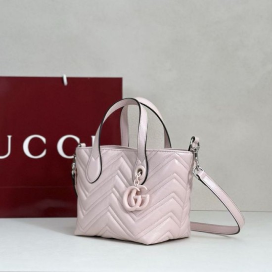 Perfetto Replica Borsa tote piccola Gucci GG Marmont 855391 Rosa Imitazione Outlet
