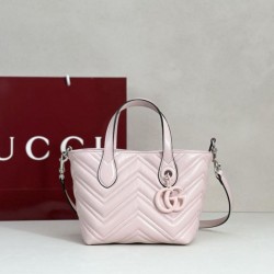 Perfetto Replica Borsa tote piccola Gucci GG Marmont 855391 Rosa Imitazione Outlet