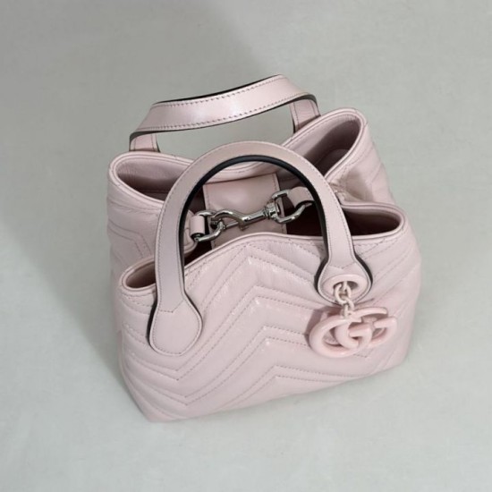 Perfetto Replica Borsa tote piccola Gucci GG Marmont 855391 Rosa Imitazione Outlet