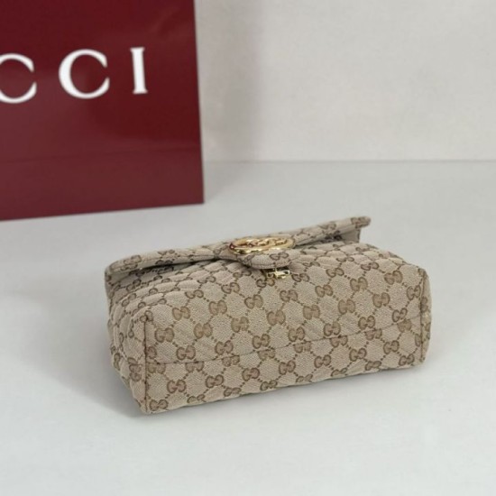 Perfetto Replica Borsa a tracolla piccola Gucci GG Marmont 855391 Marrone Imitazione Outlet