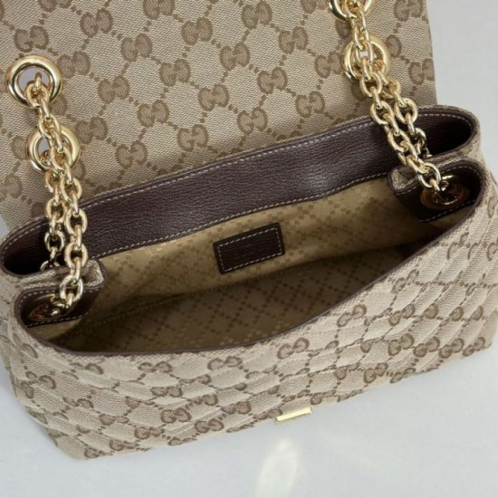 Perfetto Replica Borsa a tracolla piccola Gucci GG Marmont 855391 Marrone Imitazione Outlet