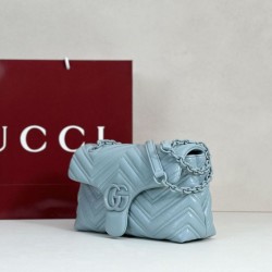 Perfetto Replica Borsa a tracolla piccola Gucci GG Marmont 855391 Blu Imitazione Outlet