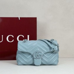 Perfetto Replica Borsa a tracolla piccola Gucci GG Marmont 855391 Blu Imitazione Outlet