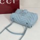 Perfetto Replica Borsa a tracolla piccola Gucci GG Marmont 855391 Blu Imitazione Outlet