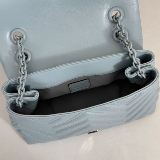 Perfetto Replica Borsa a tracolla piccola Gucci GG Marmont 855391 Blu Imitazione Outlet