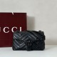Perfetto Replica Borsa a tracolla piccola Gucci GG Marmont 855391 Nero Imitazione Outlet