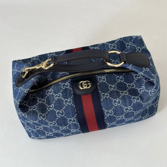 Borsa media Gucci Vanity con manico superiore 857799 Blu False Fatte Bene Online Perfetto Replica Borsa media Gucci Vanity con manico superiore 857799 Blu Imitazione Outlet