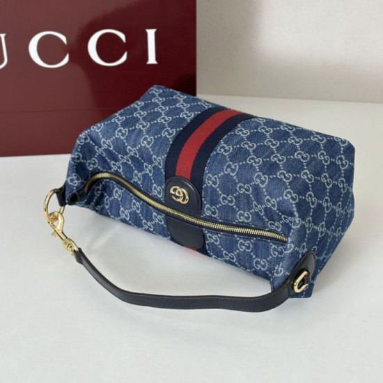 Borsa media Gucci Vanity con manico superiore 857799 Blu False Fatte Bene Online Perfetto Replica Borsa media Gucci Vanity con manico superiore 857799 Blu Imitazione Outlet