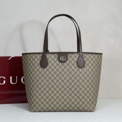 Perfetto Replica Borse tote media Gucci Ophidia marrone Imitazione Outlet