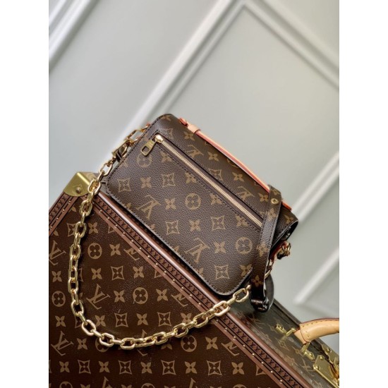Perfetto Replica Borsa Louis Vuitton Pochette Métis East West M46279 Marrone Imitazione Outlet