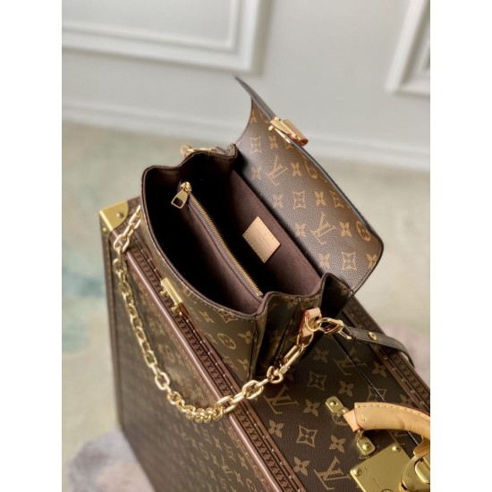 Perfetto Replica Borsa Louis Vuitton Pochette Métis East West M46279 Marrone Imitazione Outlet