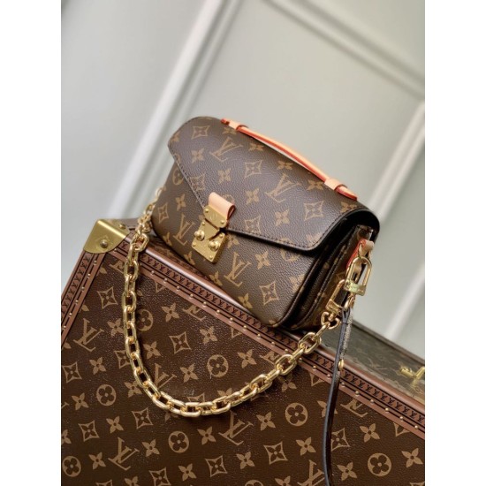 Perfetto Replica Borsa Louis Vuitton Pochette Métis East West M46279 Marrone Imitazione Outlet