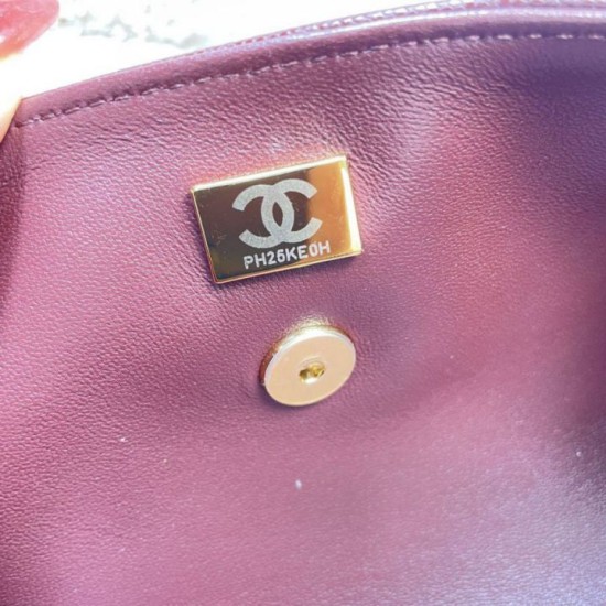 Replica Borsa bowling piccola Chanel AS6143 Bordeaux Imitazione fallate Outlet