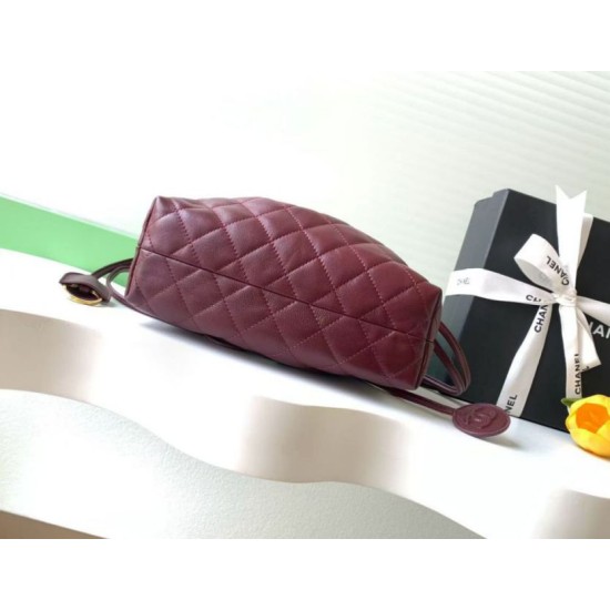 Replica Borsa a secchiello trapuntata con coulisse Chanel AS5227 bordeaux Imitazione fallate Outlet