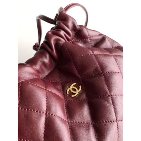 Replica Borsa a secchiello trapuntata con coulisse Chanel AS5227 bordeaux Imitazione fallate Outlet