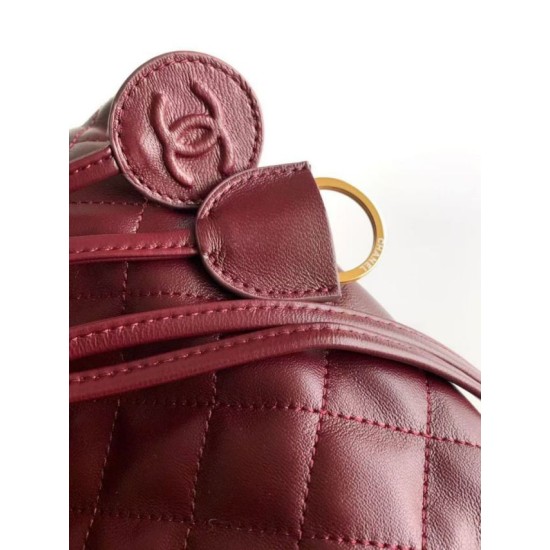 Replica Borsa a secchiello trapuntata con coulisse Chanel AS5227 bordeaux Imitazione fallate Outlet