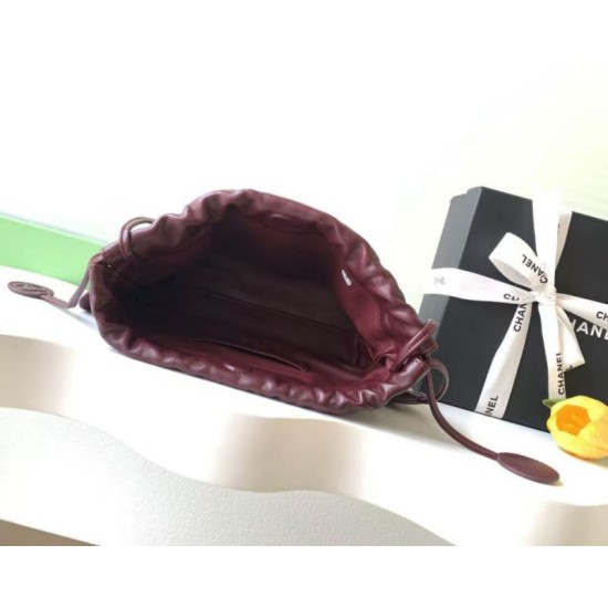 Replica Borsa a secchiello trapuntata con coulisse Chanel AS5227 bordeaux Imitazione fallate Outlet