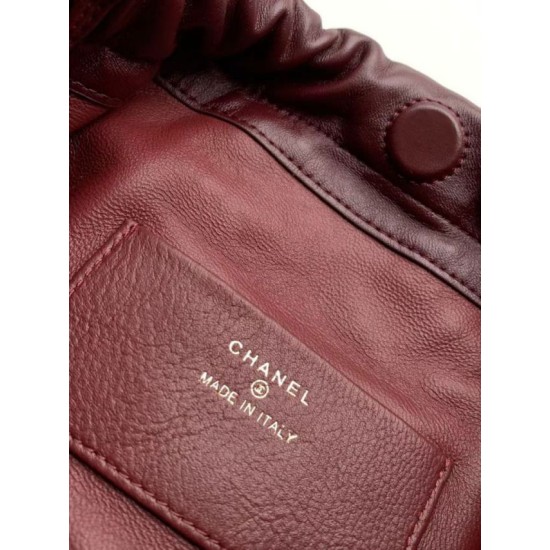 Replica Borsa a secchiello trapuntata con coulisse Chanel AS5227 bordeaux Imitazione fallate Outlet