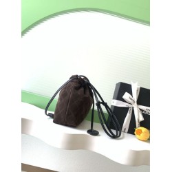 Replica Borsa a secchiello/hobo Chanel trapuntata con coulisse scamosciata AS5227 Caffè Imitazione fallate Outlet