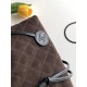 Replica Borsa a secchiello/hobo Chanel trapuntata con coulisse scamosciata AS5227 Caffè Imitazione fallate Outlet